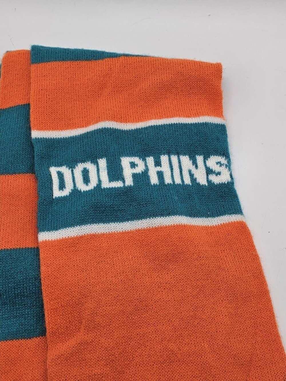 Vintage Miami Dolphins Scarf NFL Football Retro Acrylic Blend 50" Long - Picture 3 of 4